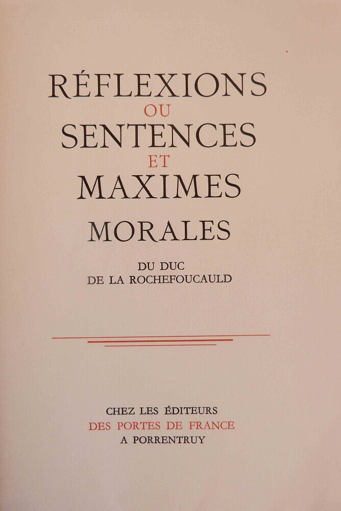 Réflexions ou sentences et maximes morales