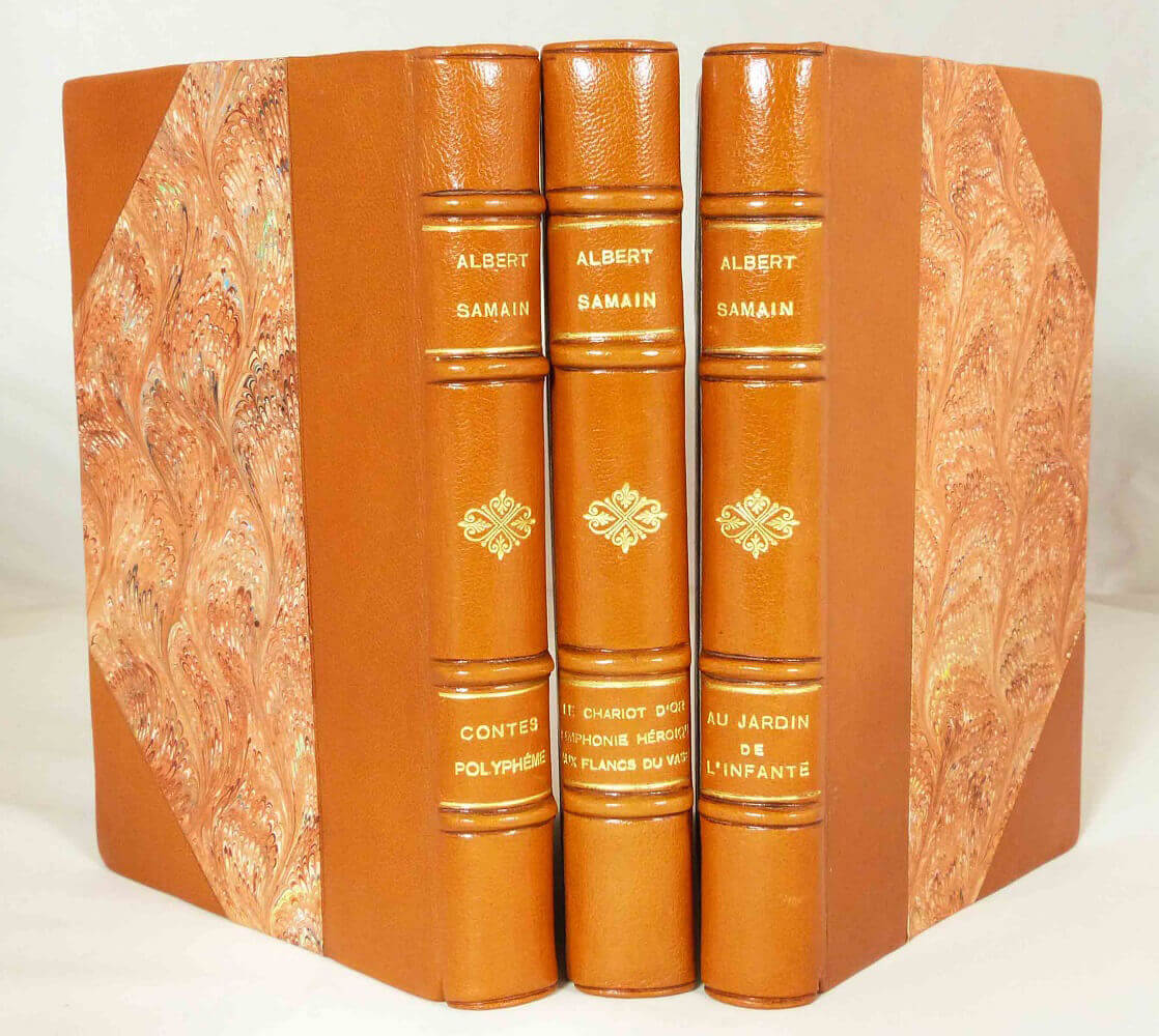 OEUVRES, Tomes I-III. Au jardin de l'infante augmenté de plusieurs poèmes - Le chariot d'or - Symphonie héroïque - Aux flancs du vase - Contes Polyphème, poèmes inachevés.