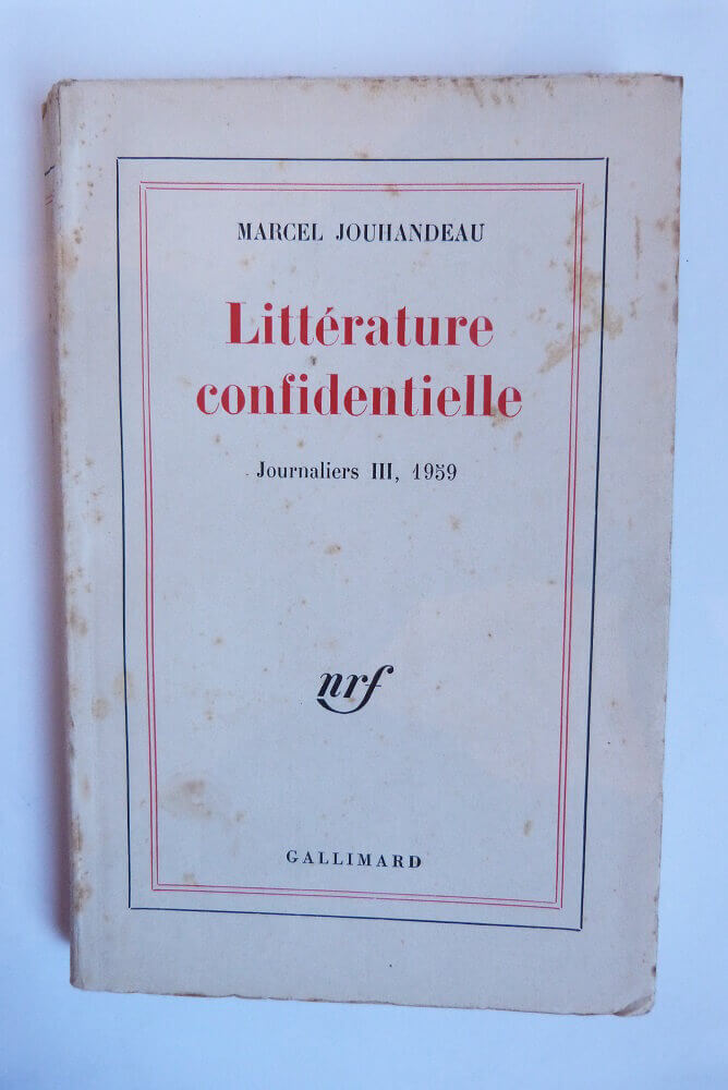Littérature confidentielle, Journaliers III, 1959