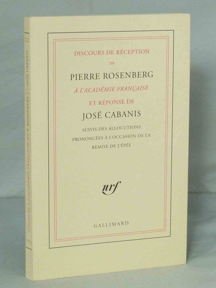 Acceptance Speech by Pierre Rosenberg at the Académie française