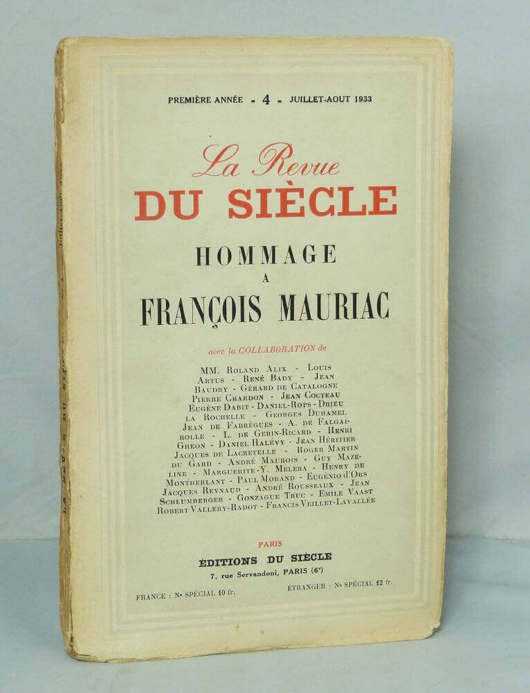 La Revue du Siècle. Hommage à François Mauriac.
