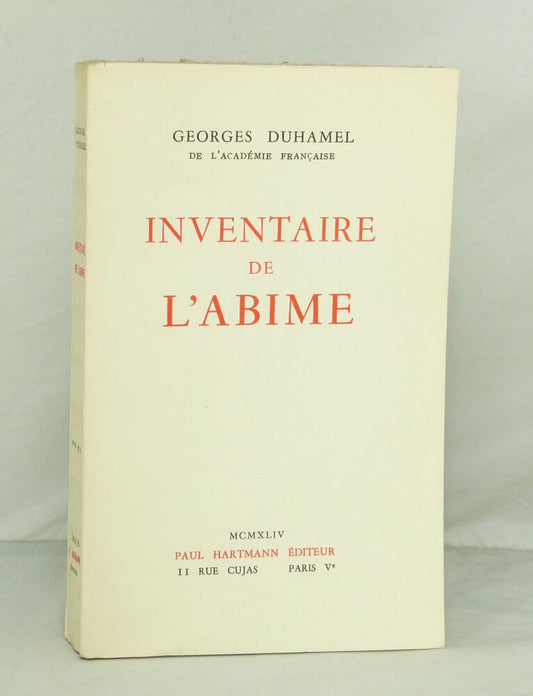 Inventaire de l'abîme 1884-1901