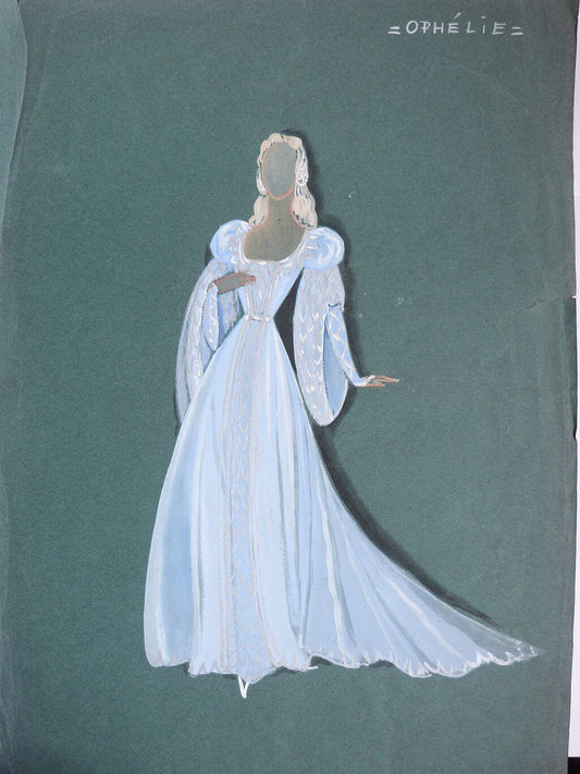 Dessin original de Jenny Carré (1902-1945): Ophélie