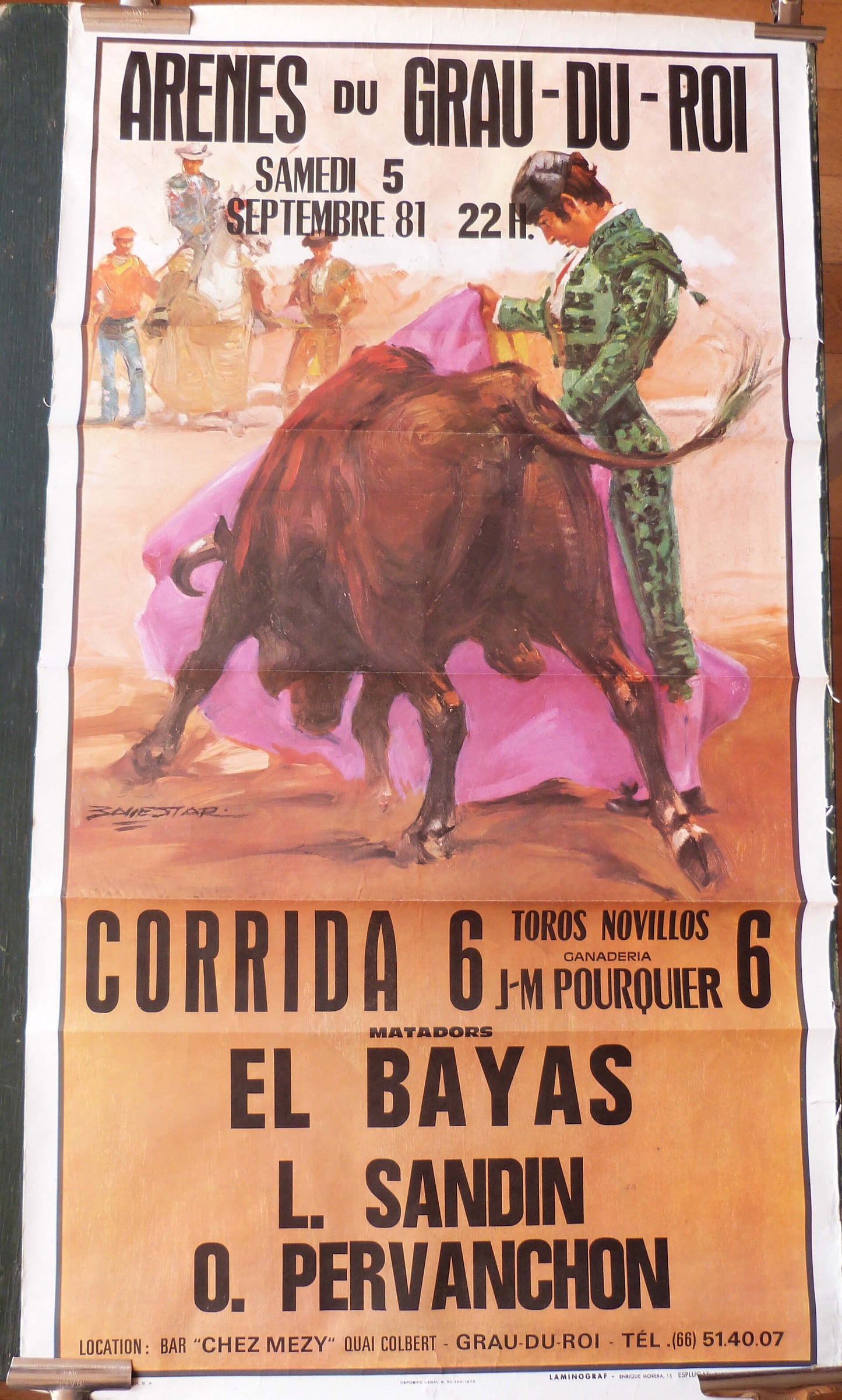 Affiche de tauromachie Grau-du-Roi 1981