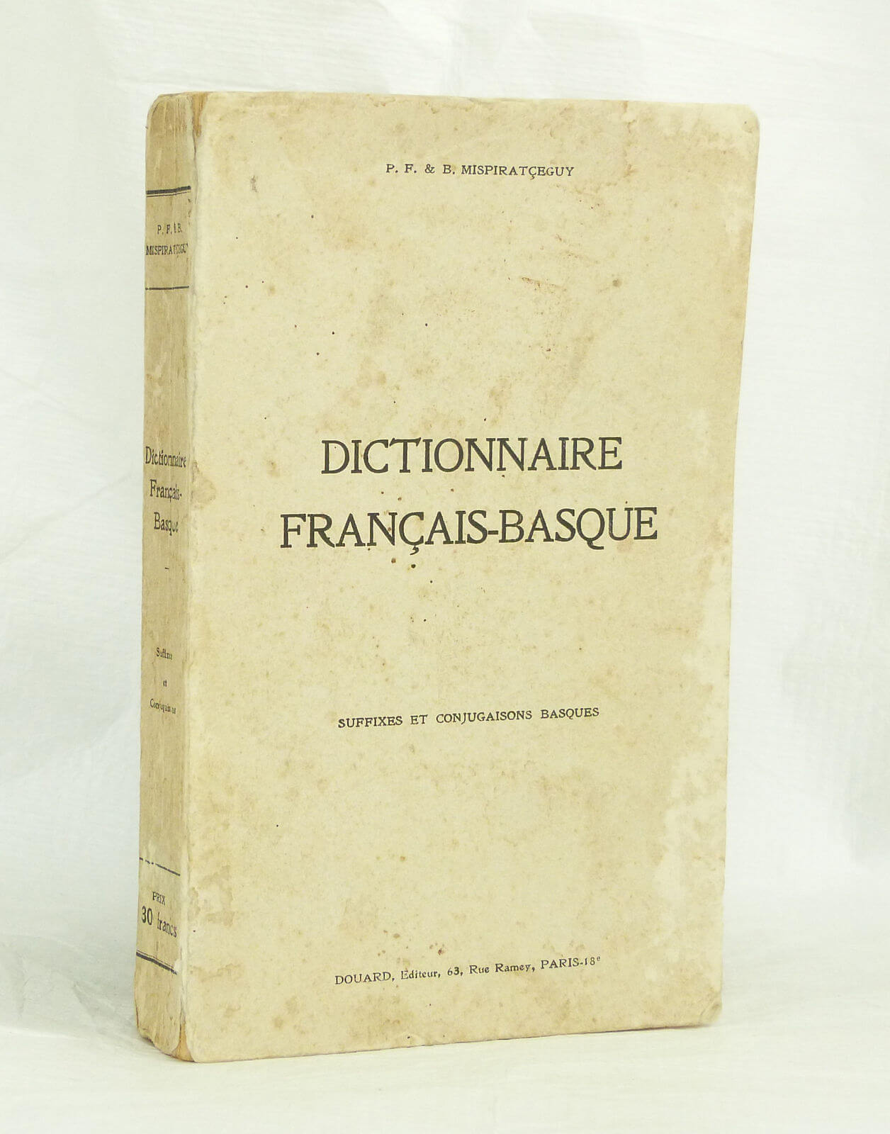 Dictionnaire français-basque. Suffixes et conjugaisons.