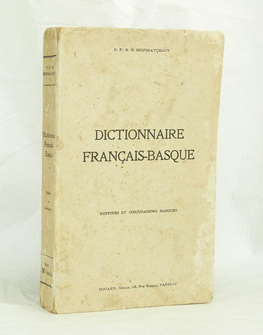 Dictionnaire français-basque. Suffixes et conjugaisons.