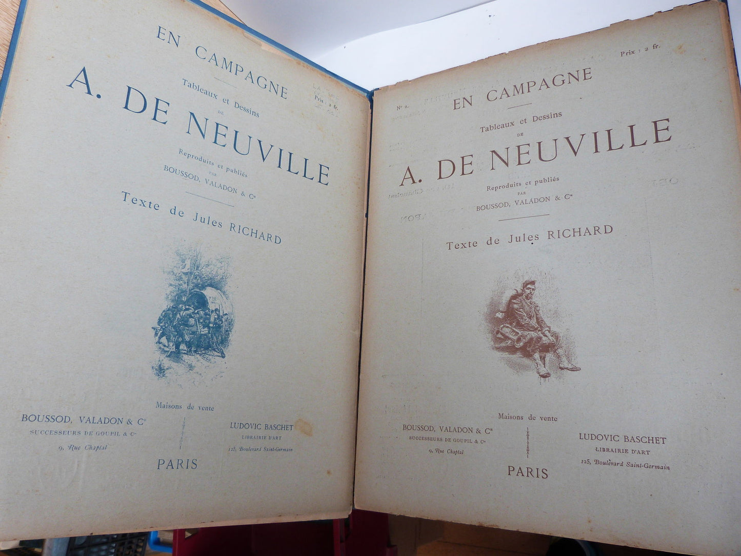 En campagne. Tableaux et dessins de A. De Neuville. Reproduits et publiés par Boussod, Valadon et Cie.