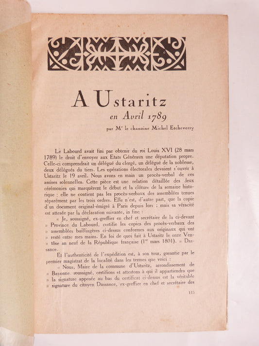 In Ustaritz in April 1789