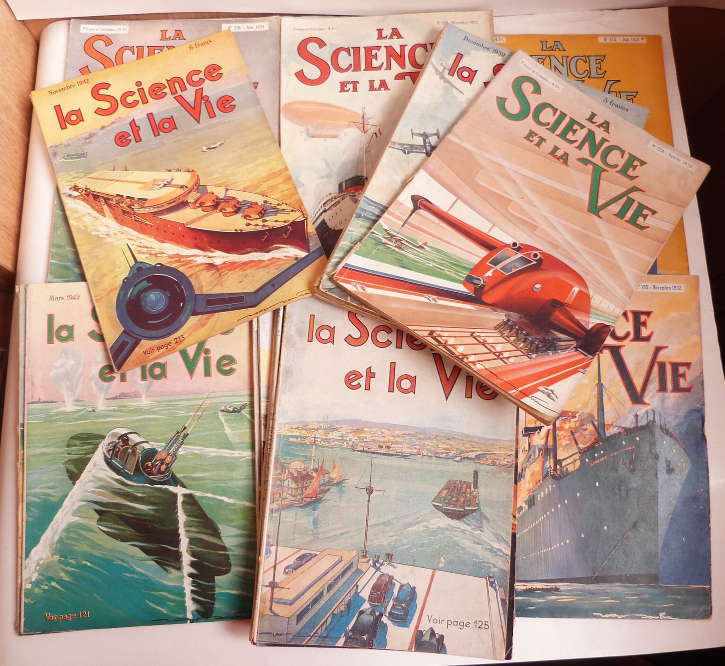 Lot of 15 Science et Vie with boat covers.