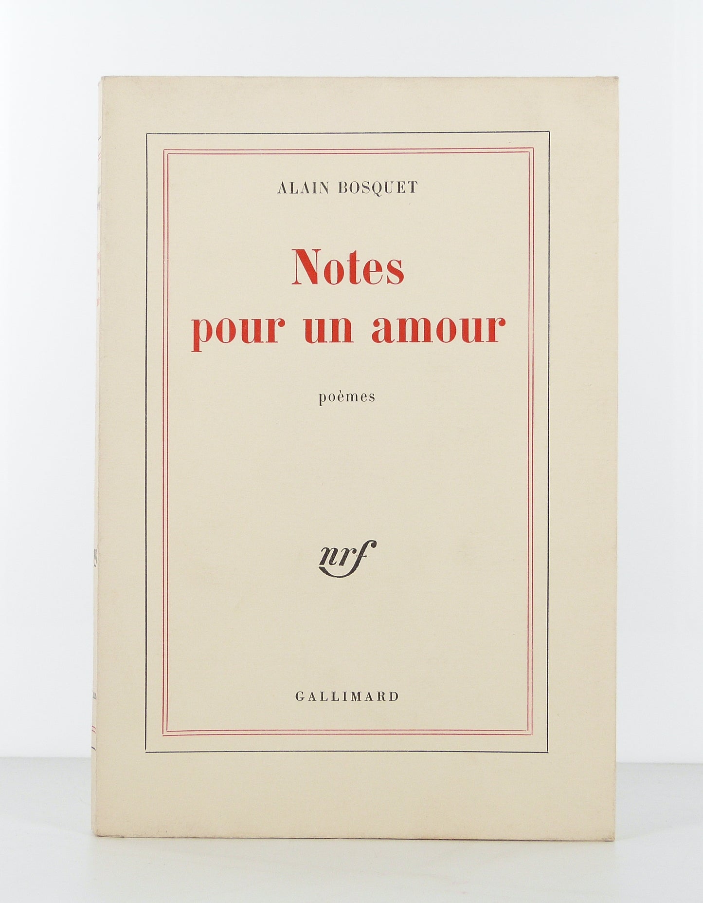 Notes pour un amour. Poèmes.