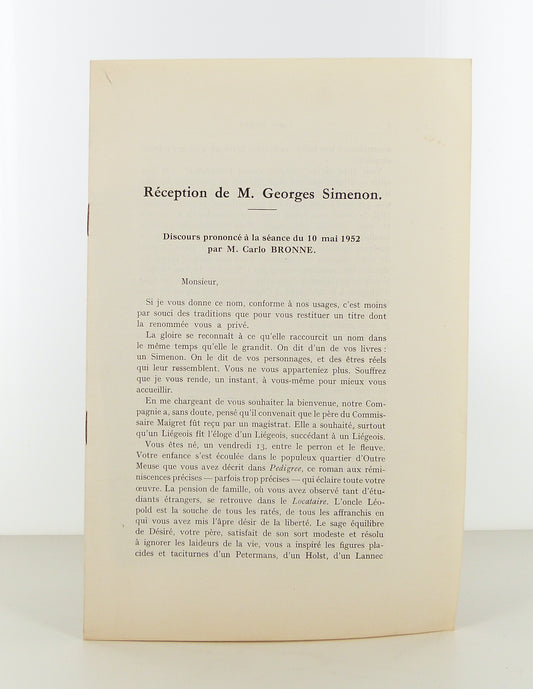 Réception de M. Georges Simenon