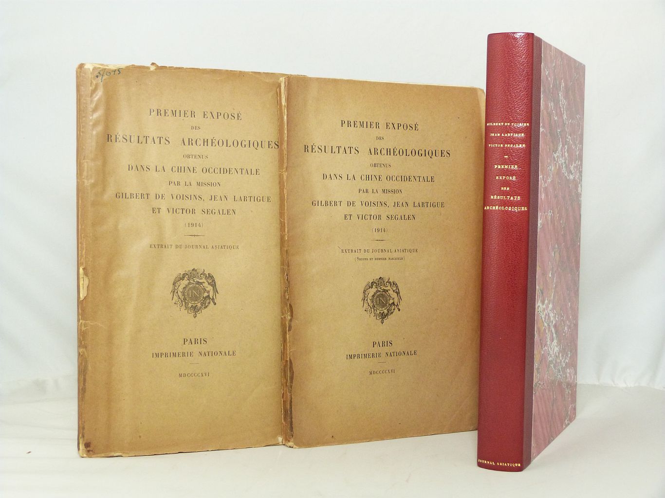 First presentation of the archaeological results obtained in Western China by the Gilbert de Voisins, Jean Lartigue, and Victor Segalen mission (1914).
