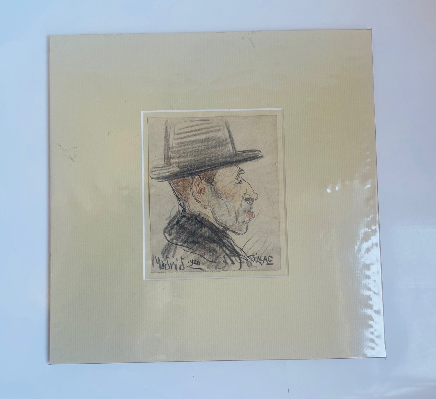 Dessin original Homme Madrid 1920 de Pablo TILLAC