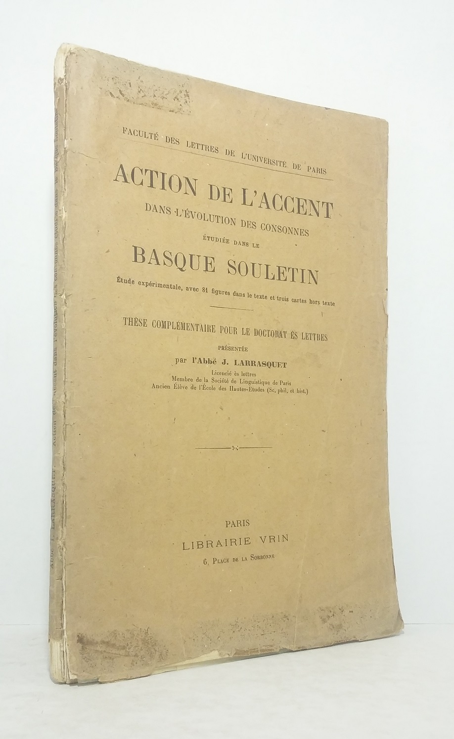 Action de l'accent dans l'évolution des consonnes étudiées dans le basque souletin