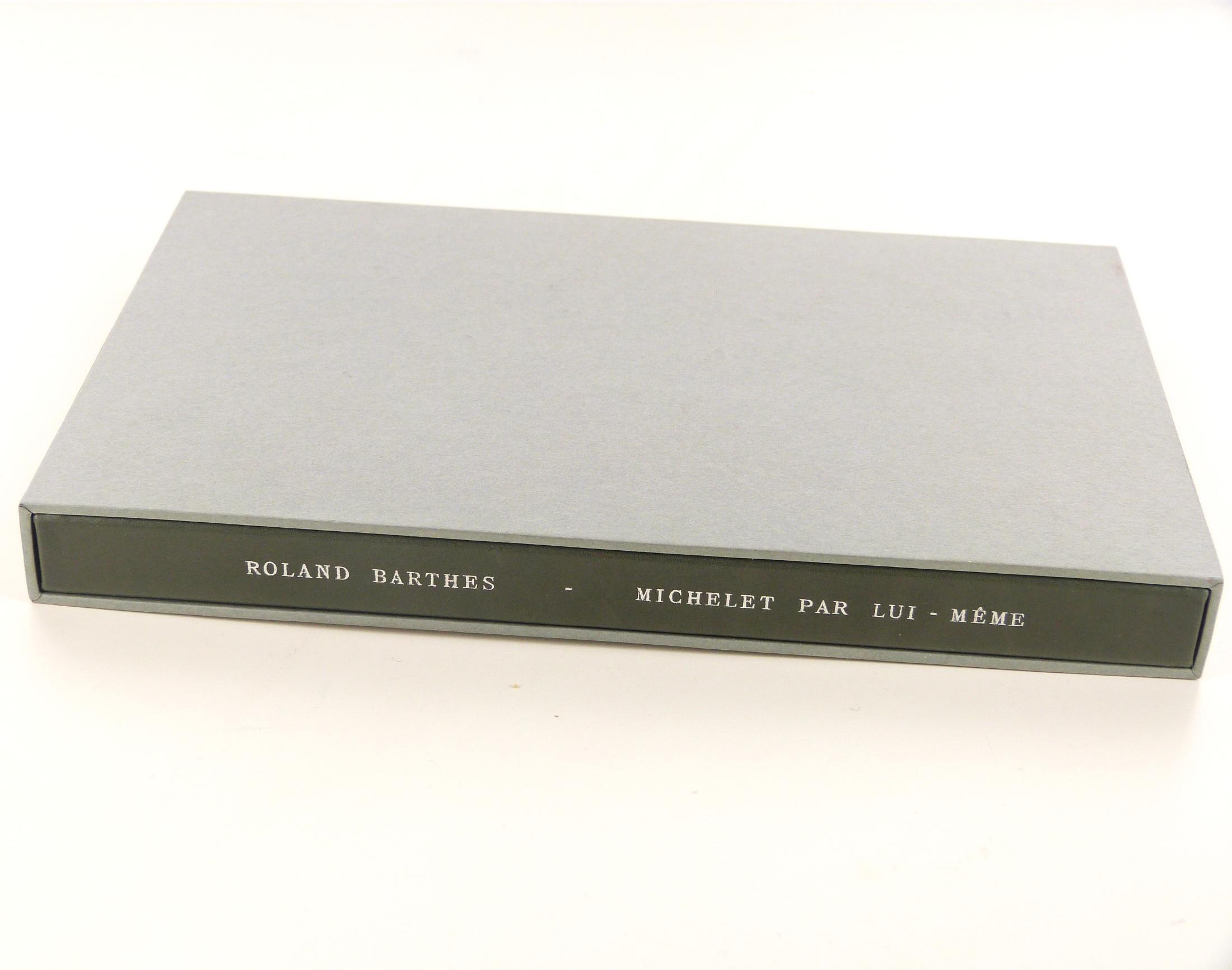 Boîte-étui pour l'édition originale de Michelet par lui-même de Roland Barthes