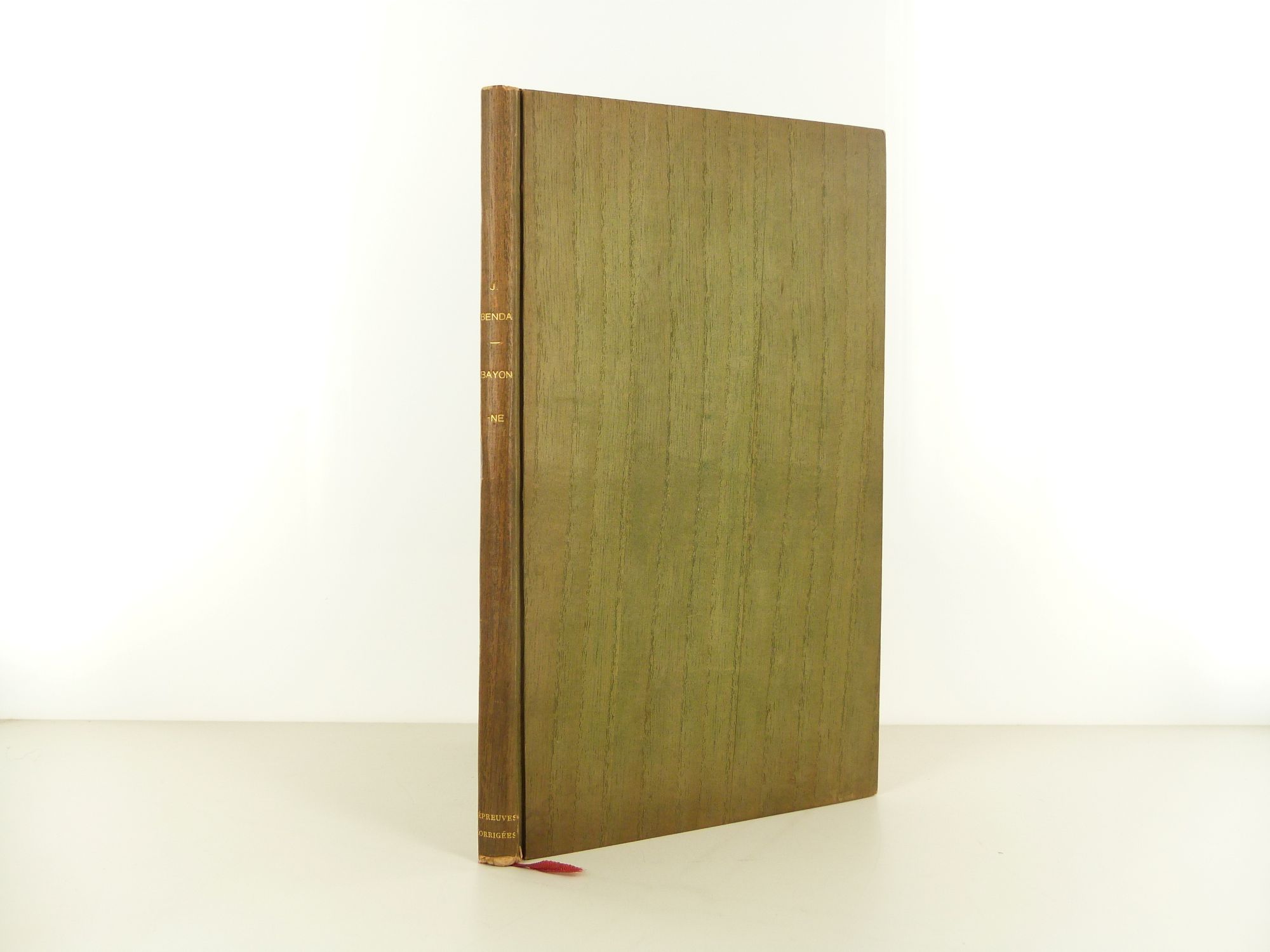 Reliure de l'épreuve corrigée de Bayonne par Jean Cassou