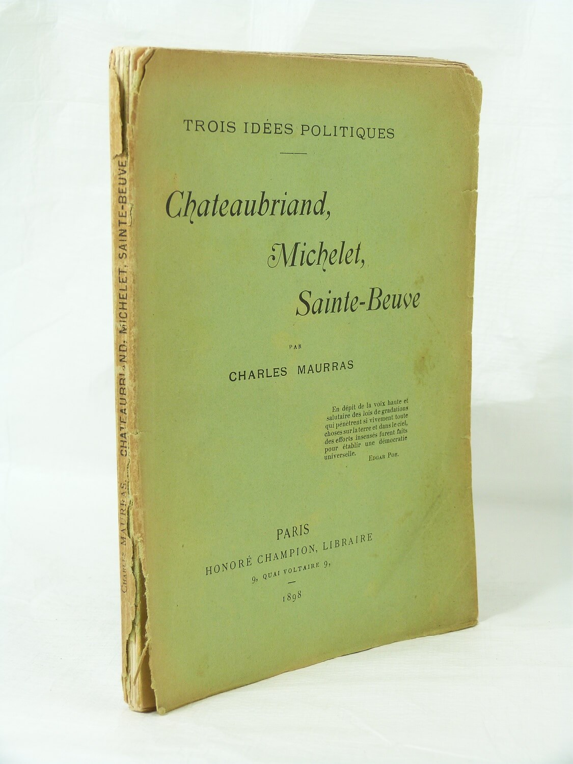 Trois idées politiques. Chateaubriand, Michelet, Sainte-Beuve