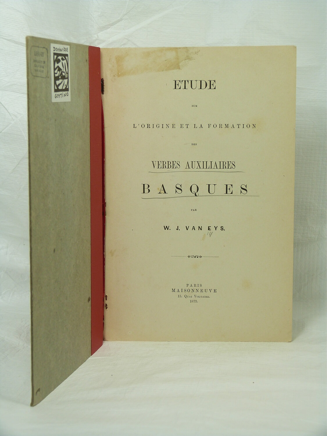 Étude sur l'origine et la formation des verbes auxiliaires basques