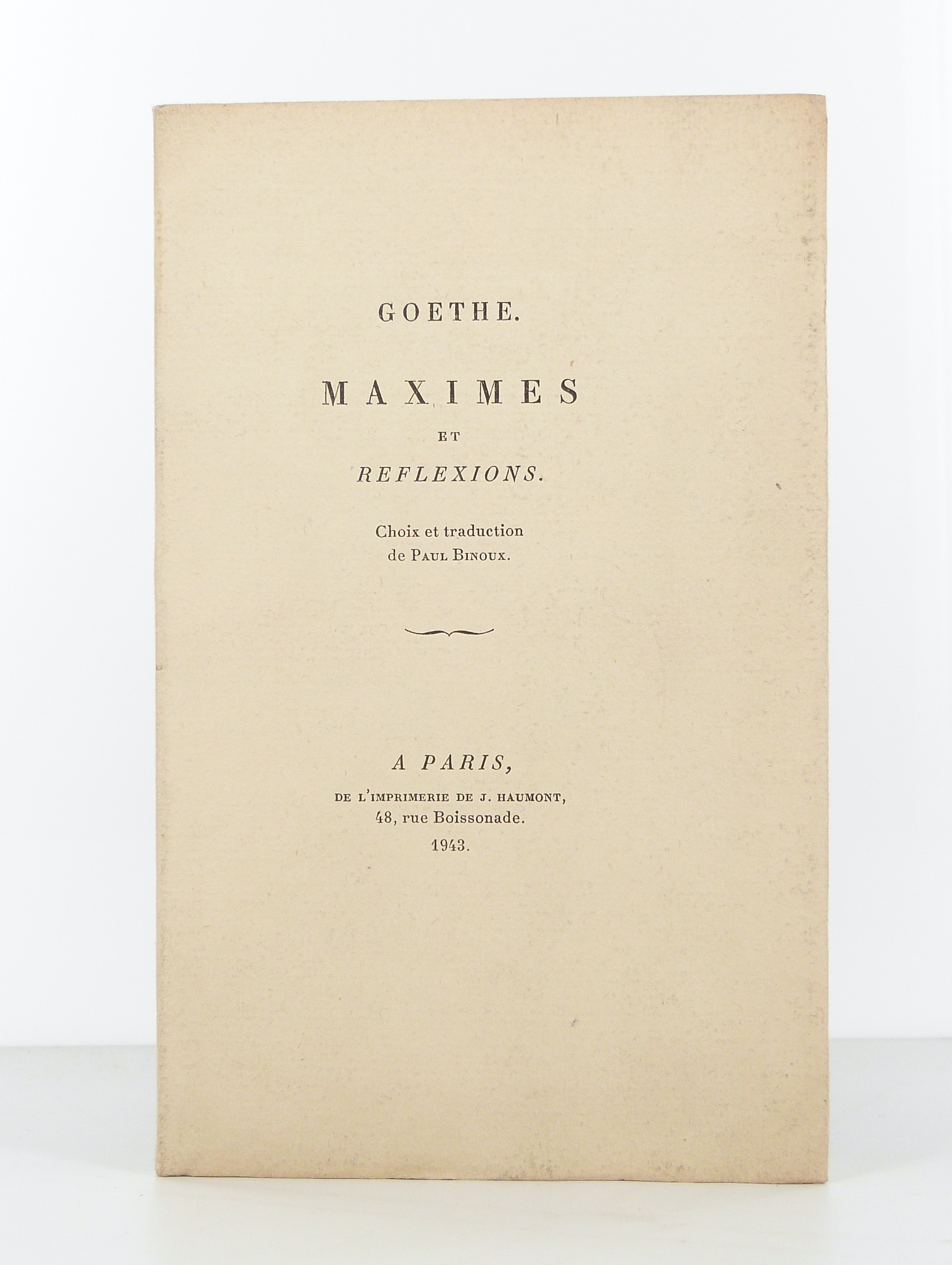 Maximes et réflexions