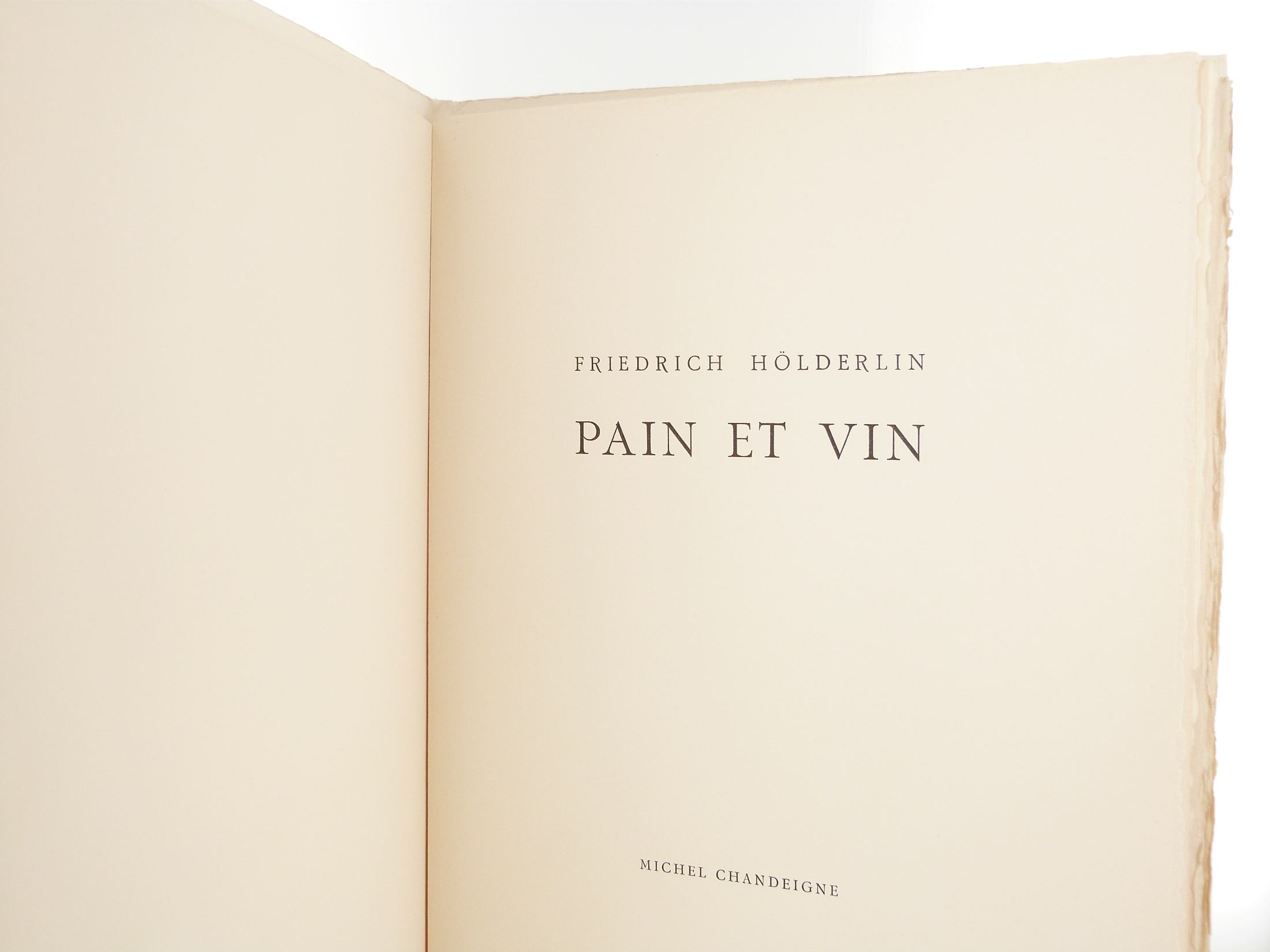 Pain et vin - Frierich Hölderlin - 1983