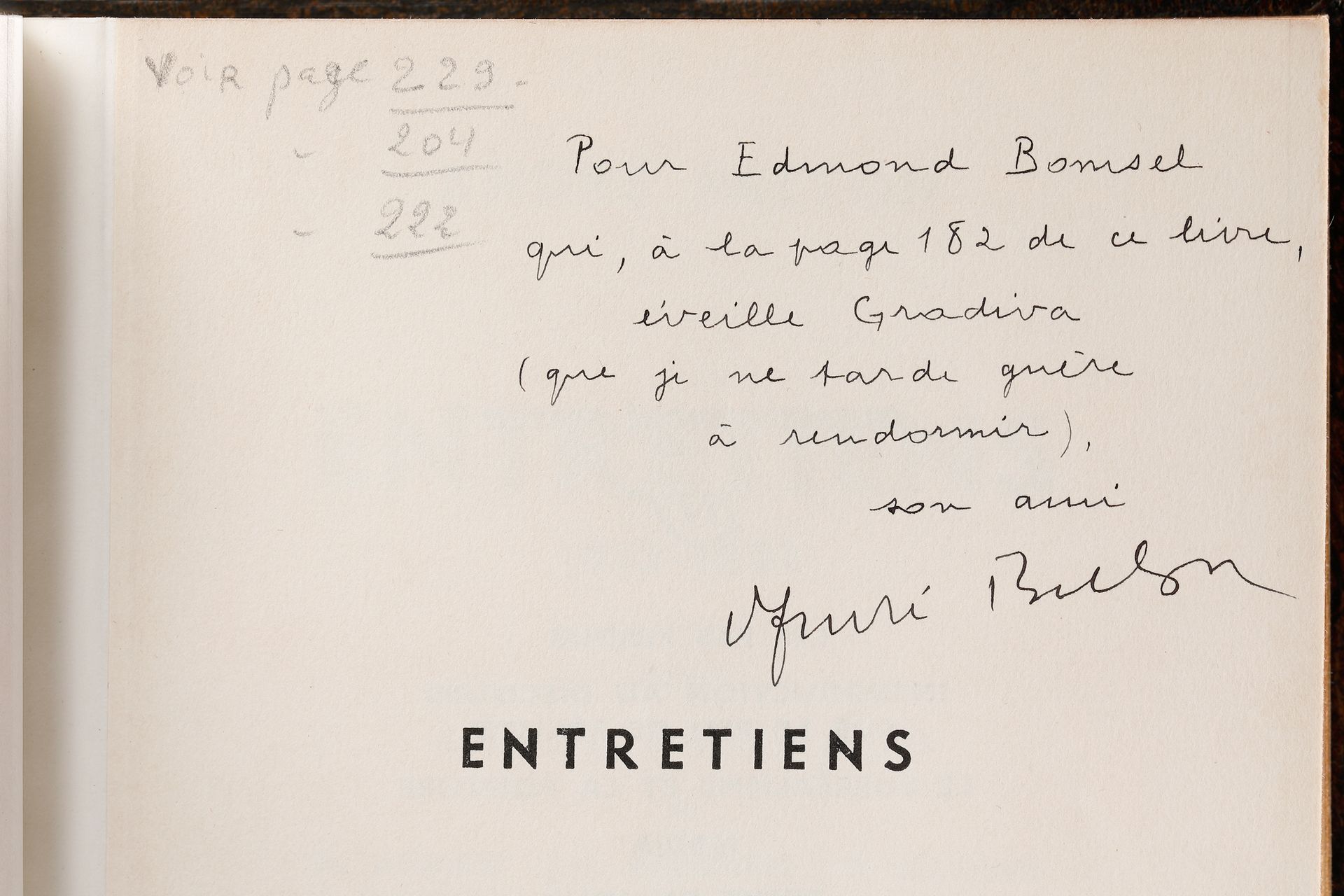 Entretiens 1913-1952 avec André Parinaud