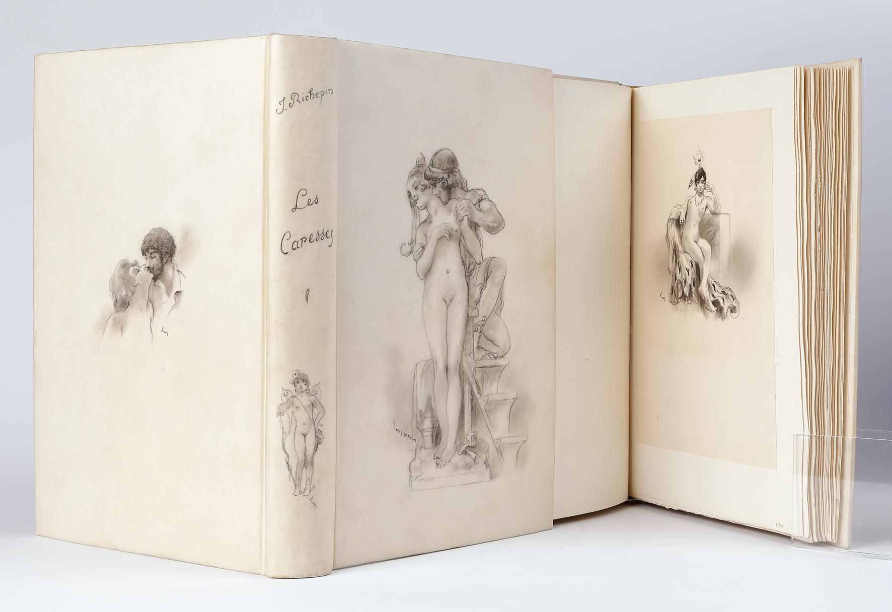 Dessins originaux de Louis Morin pour Les Caresses de Jean Richepin, paru chez Flammarion en 1921.