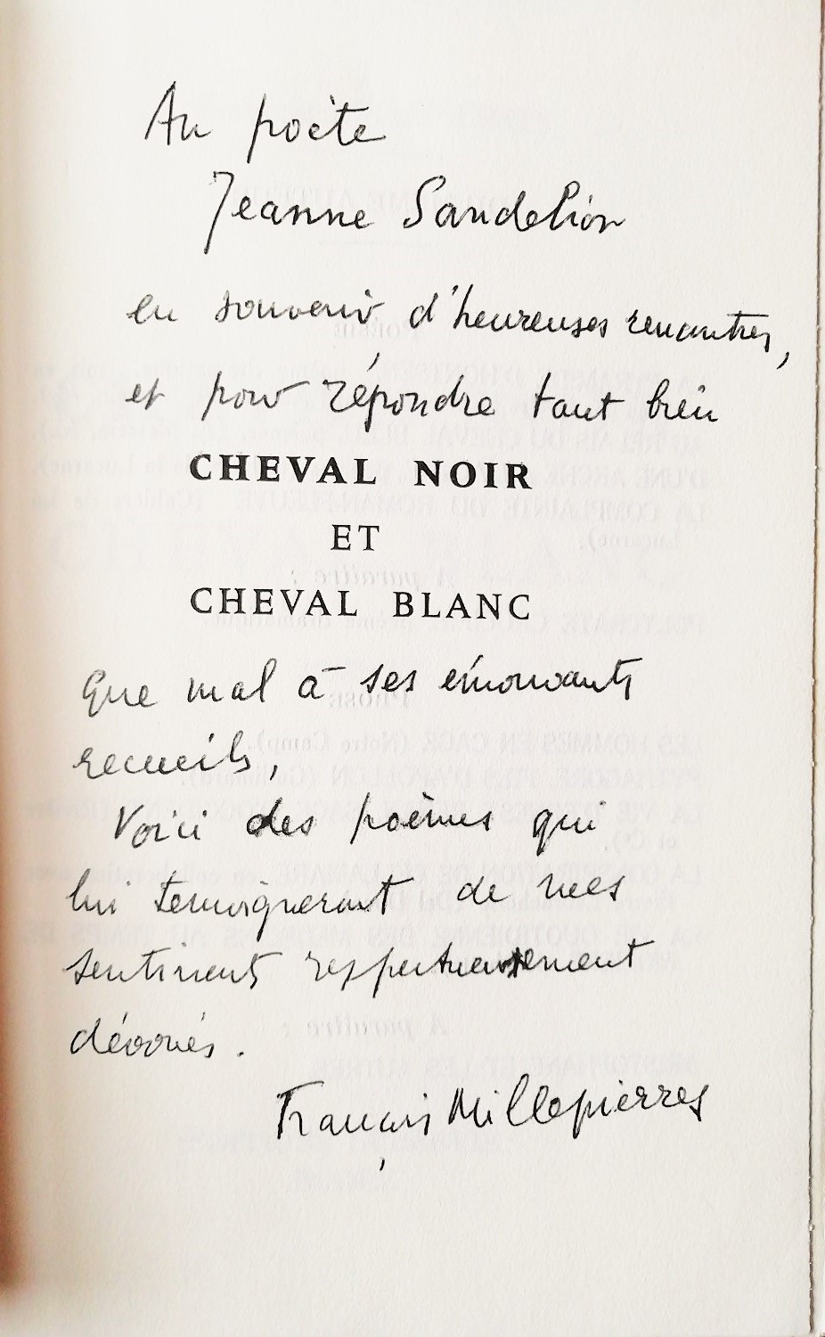 Cheval noir et cheval blanc