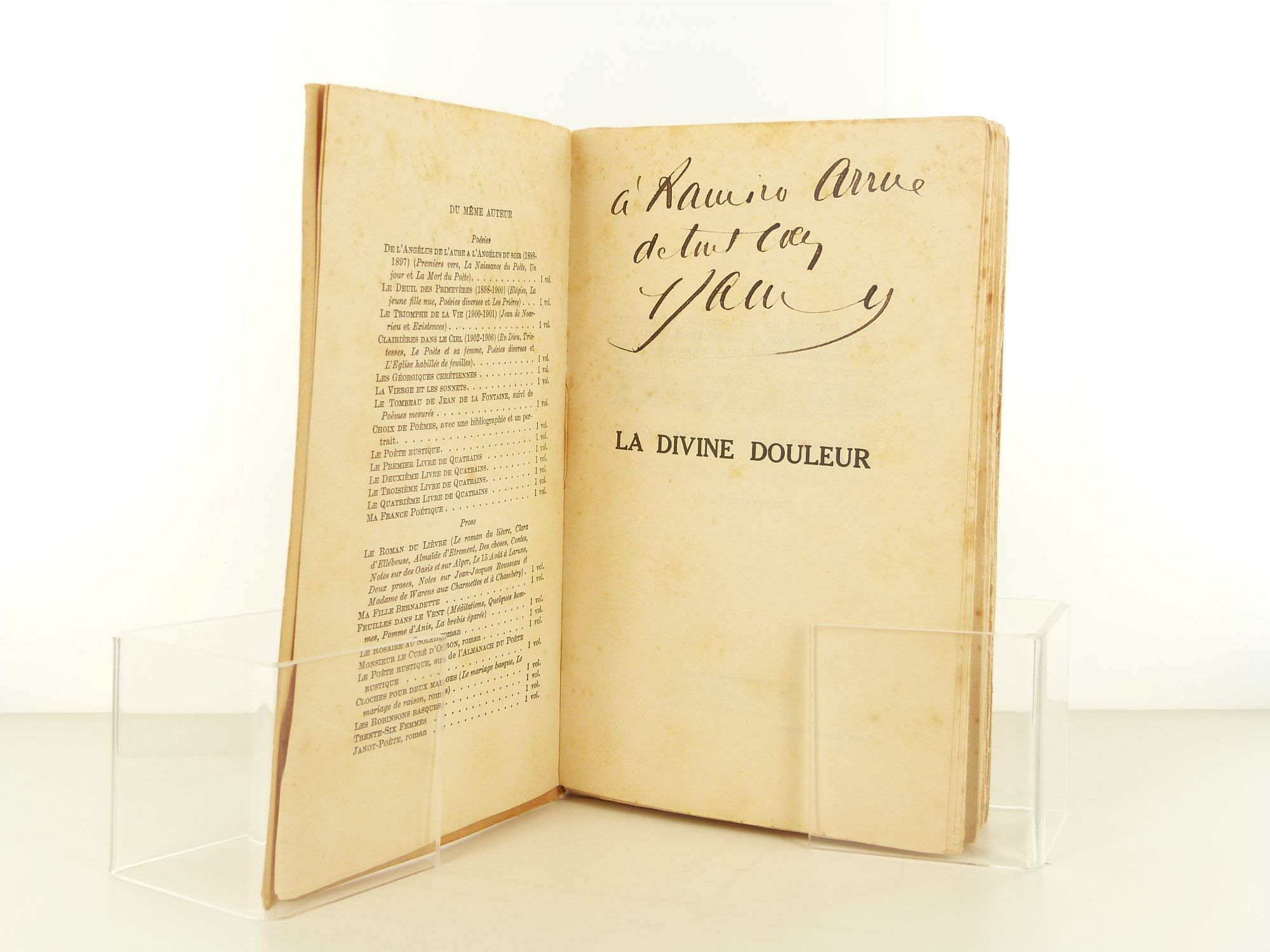 Envoi autographe de Francis Jammes à Ramiro Arrue