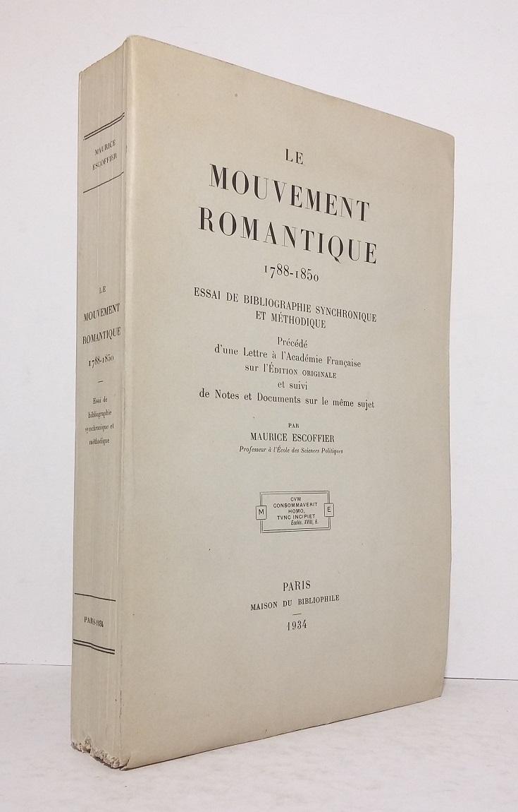Le mouvement romantique (1788-1850), essai de bibliographie synchronique et méthodique