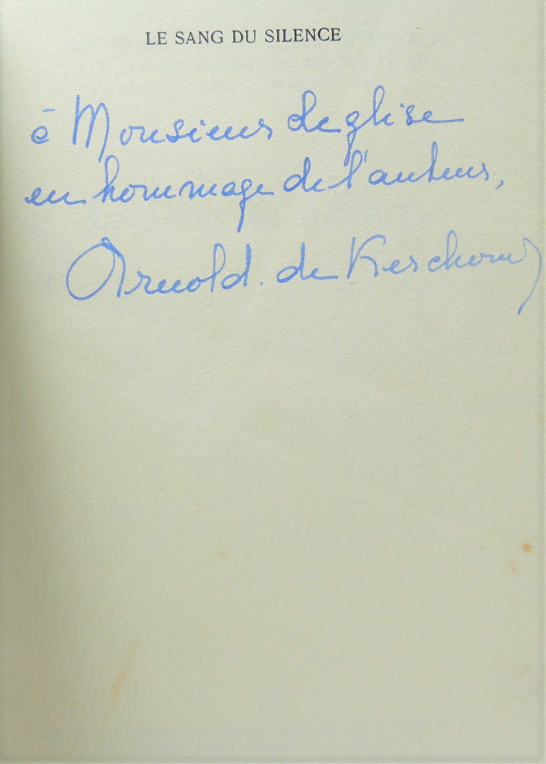 Le sang du silence