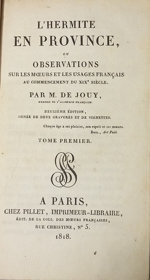 L'hermite en Province - Tome premier