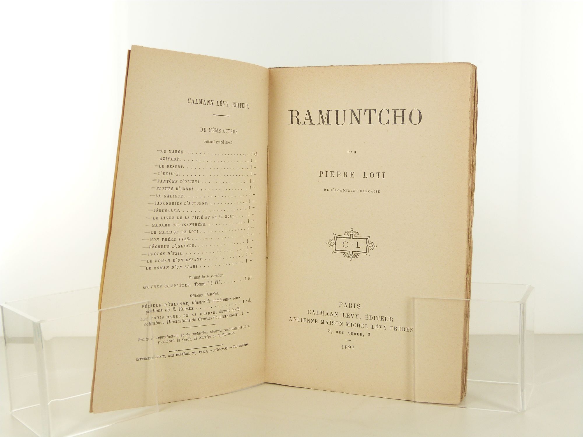 Page de titre de Ramuntcho - Pierre Loti 1897
