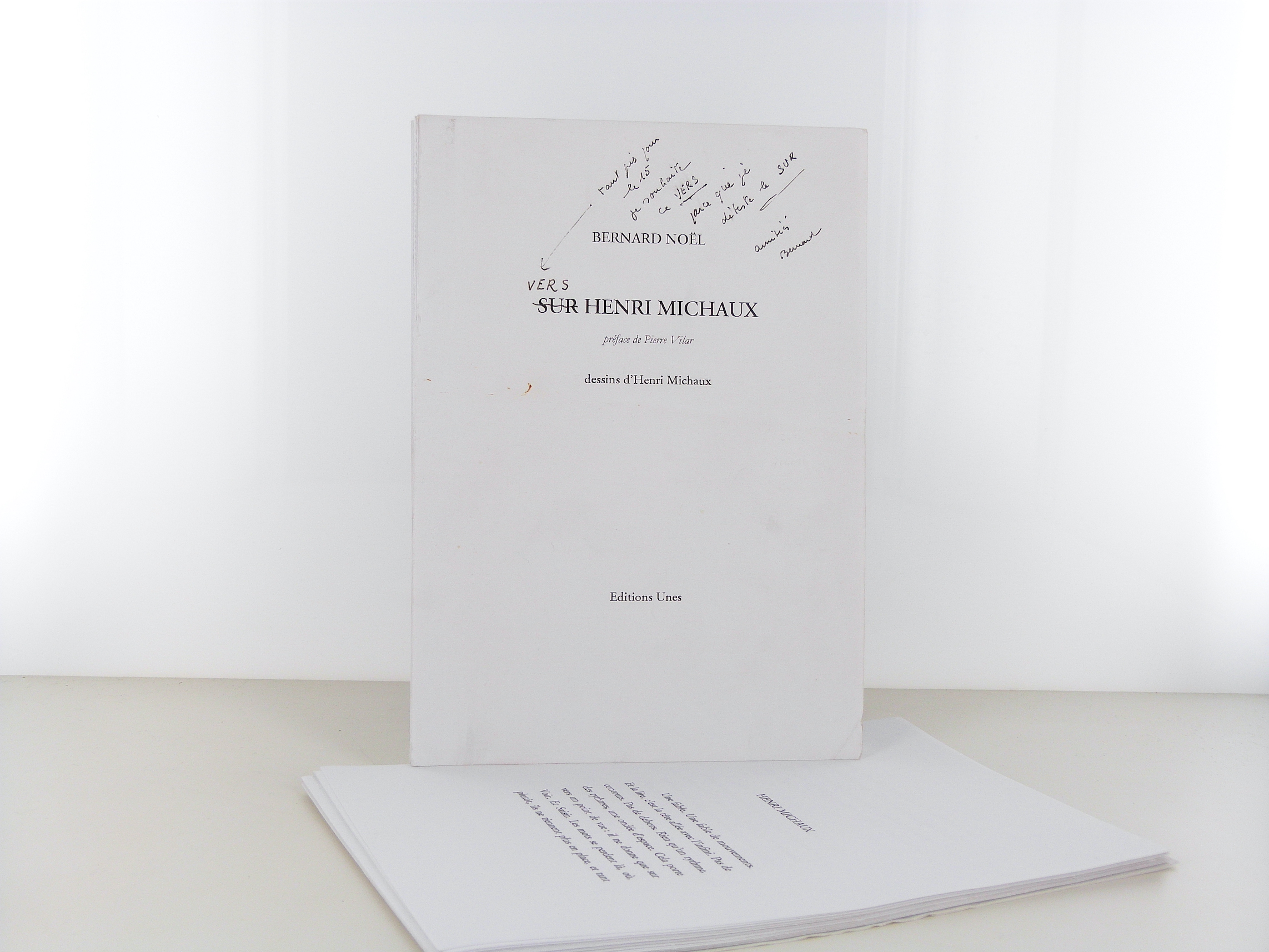 Vers Henri Michaux de Bernard Noël