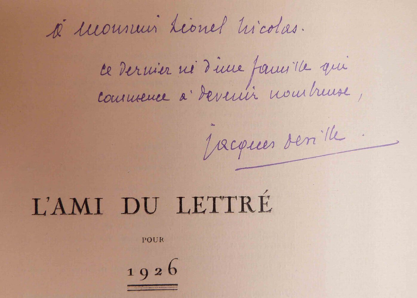 L'Ami du lettré 1926