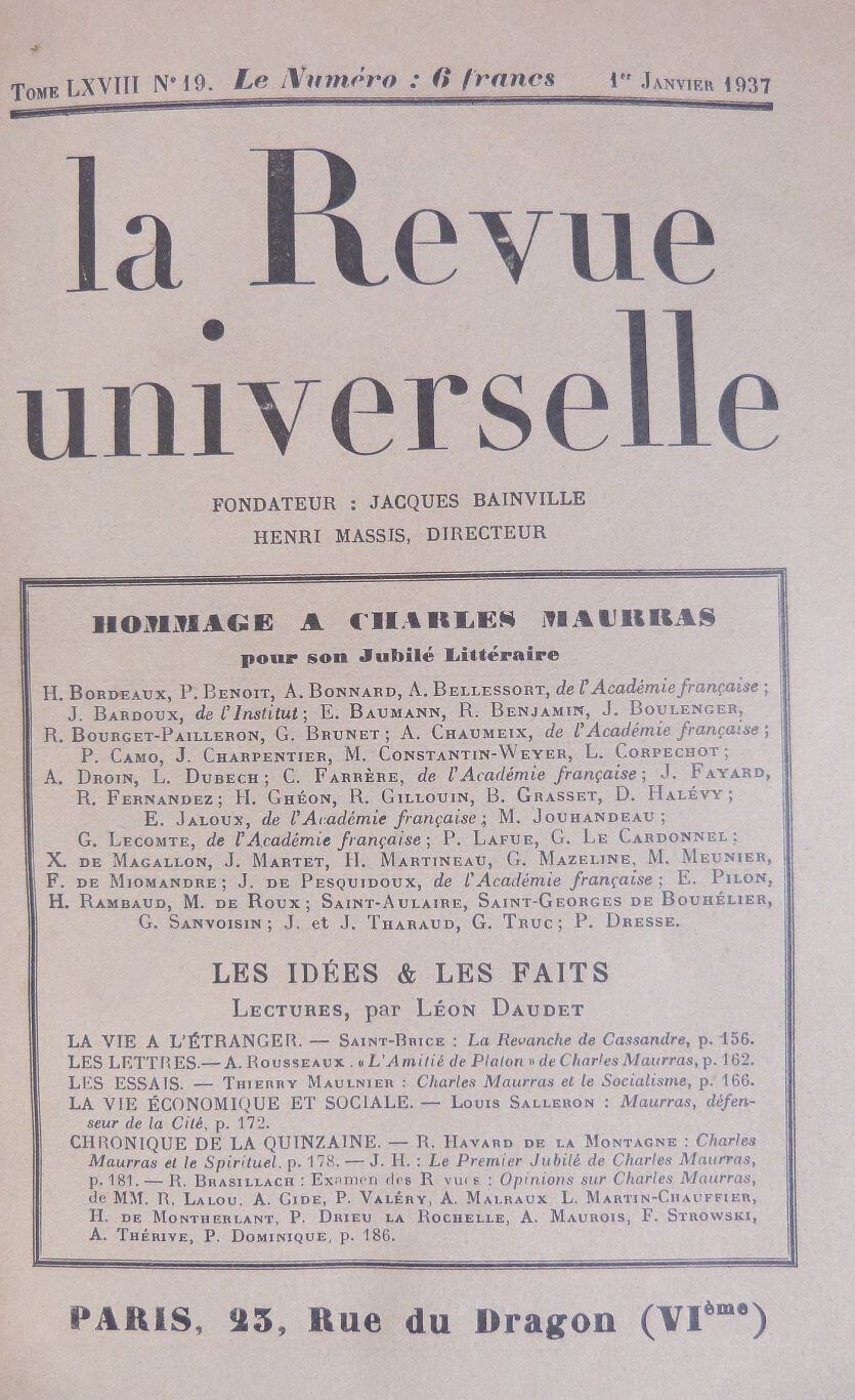 Hommage à Charles Maurras