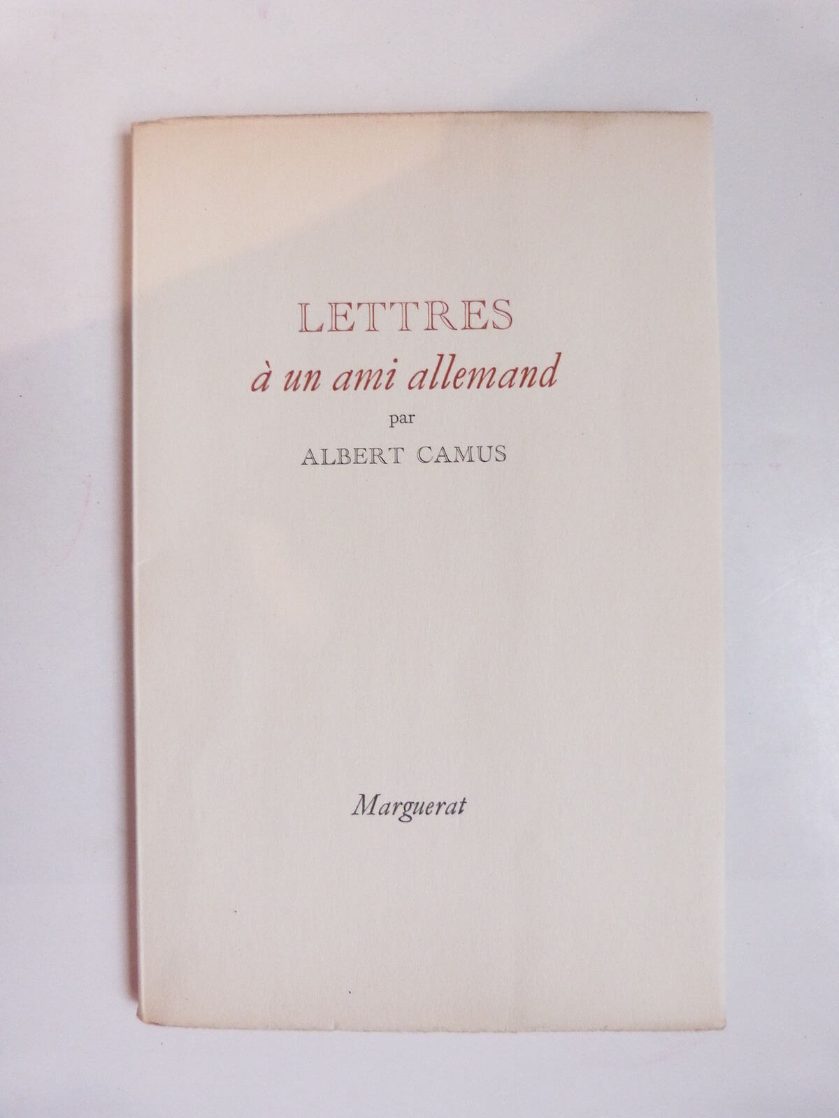 Lettres à un ami allemand