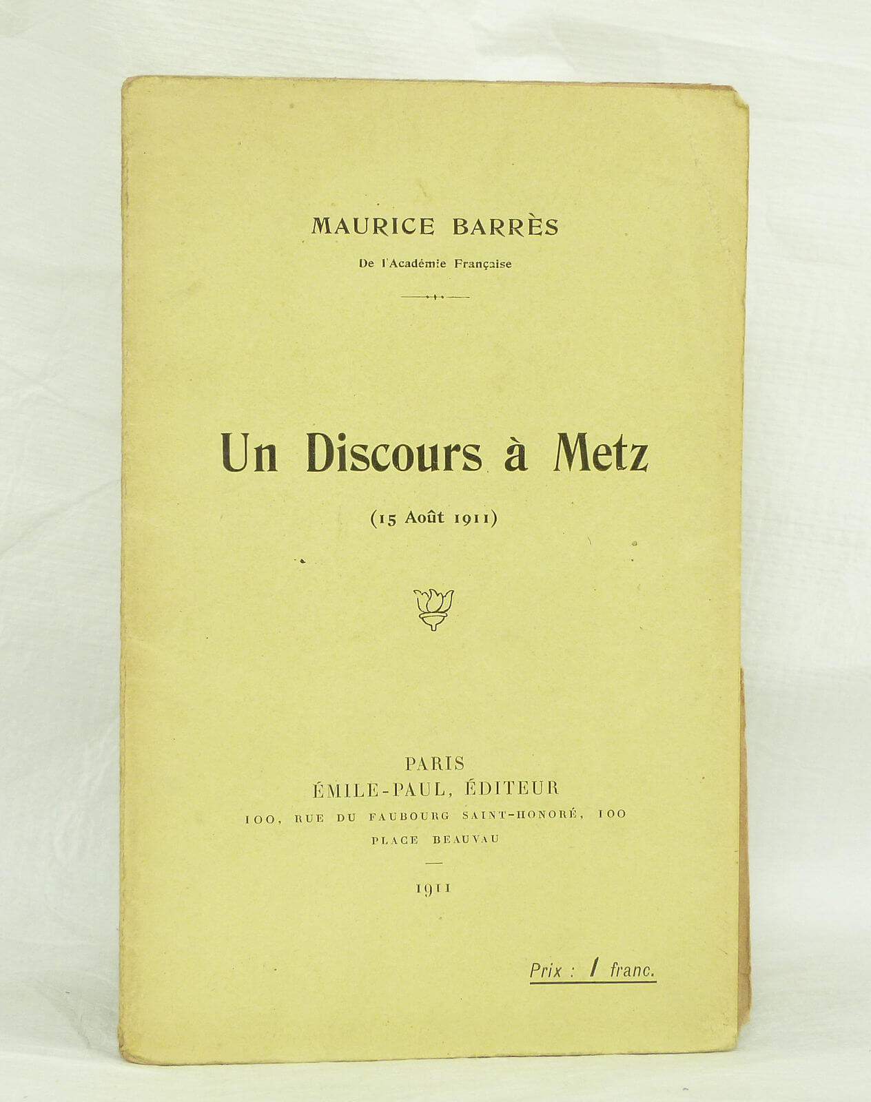 Un discours à Metz (15 Août 1911) 