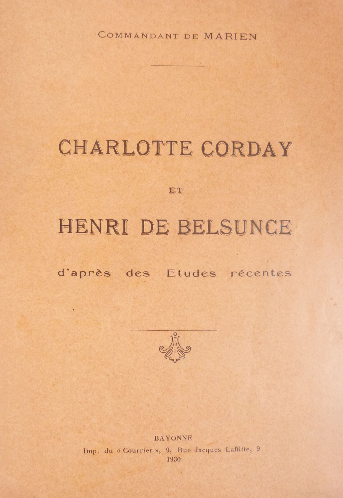 Charlotte Corday et Henri de Belsunce