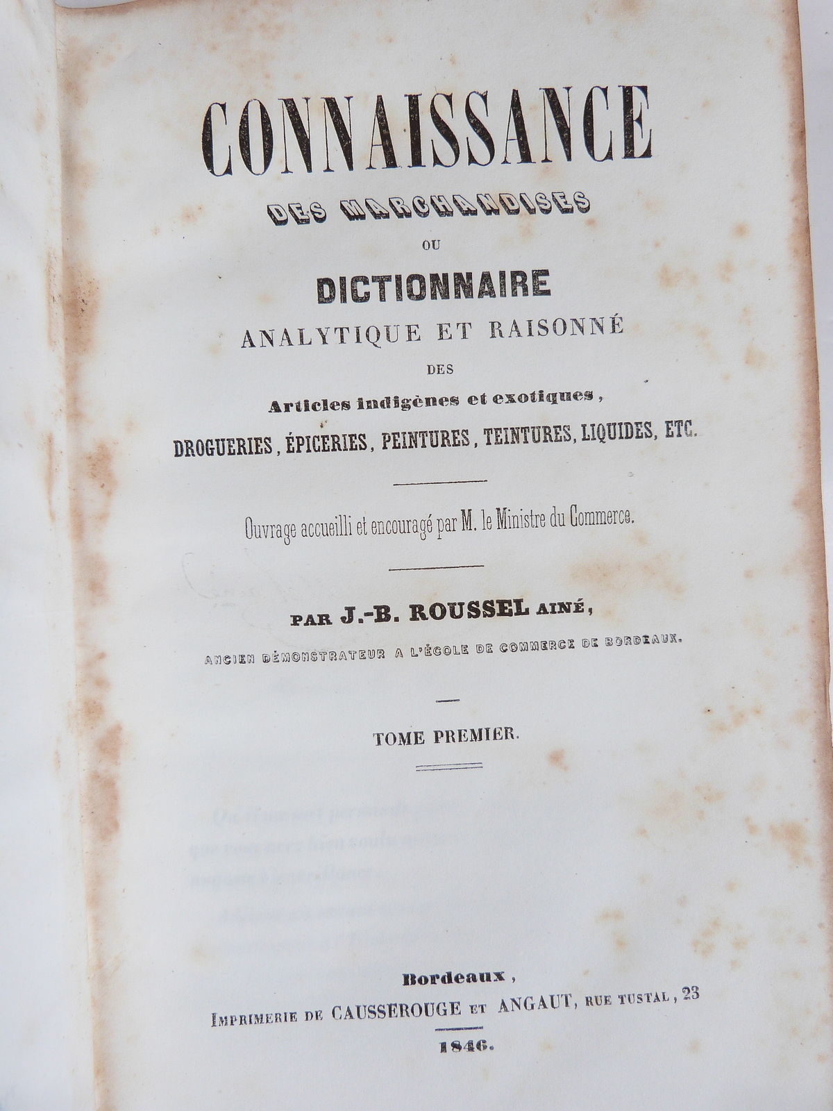 Connaissance des marchandises