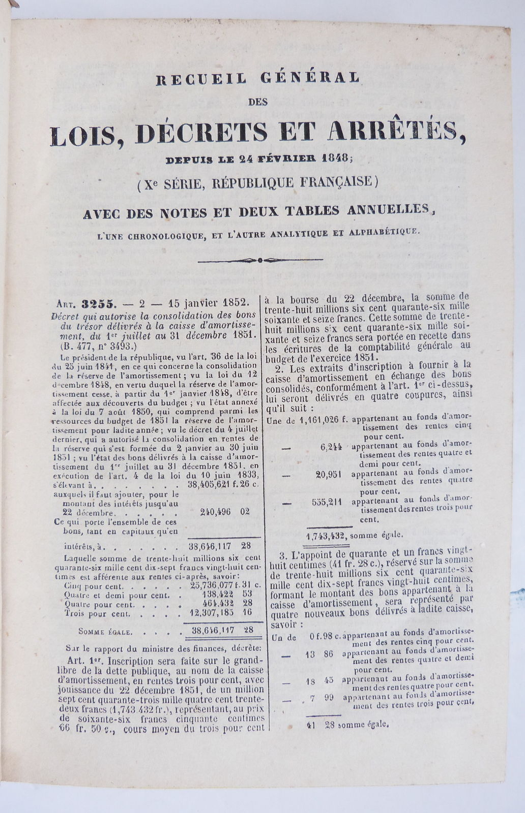 Recueil des lois, décrets et arrêtés depuis le 24 février 1848
