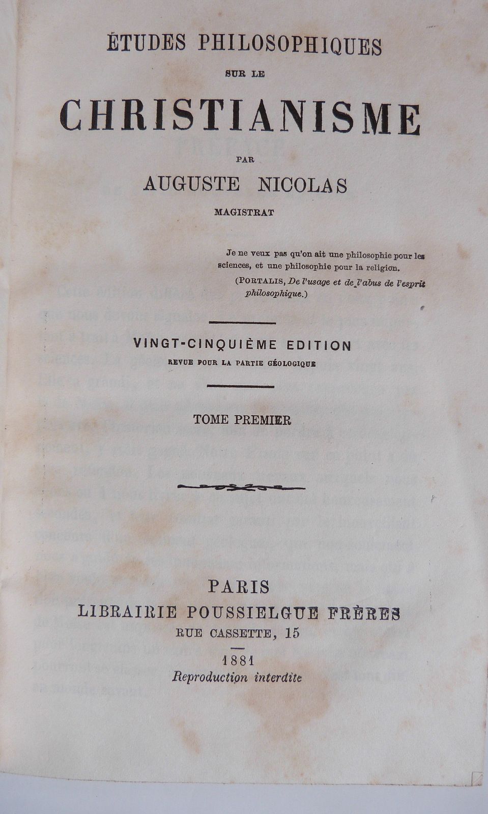 Etudes philosophiques sur le Christianisme