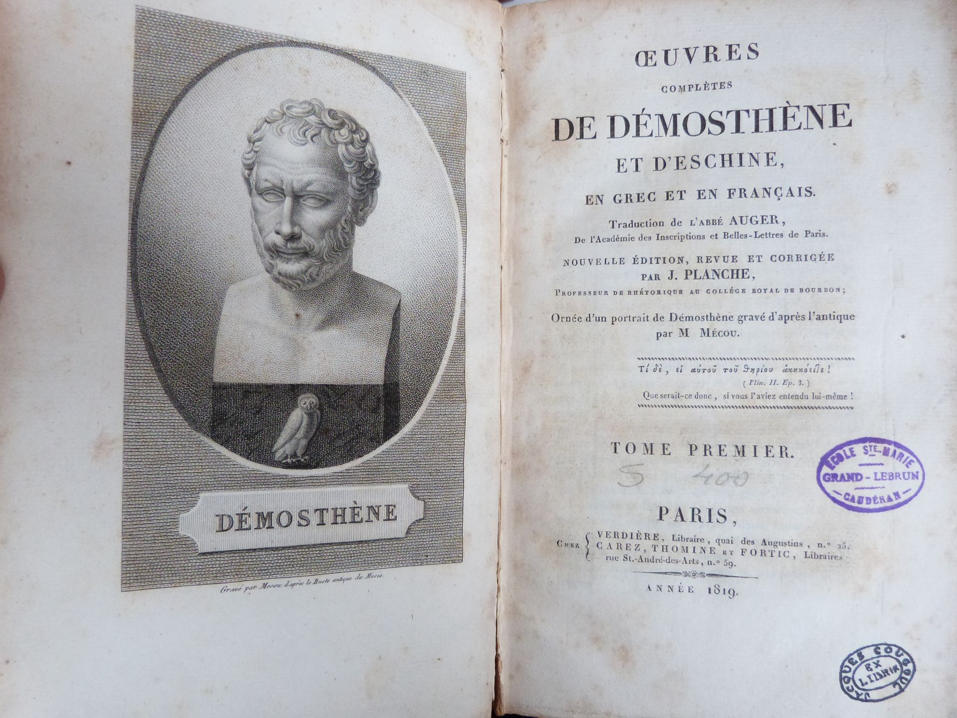 Oeuvres de Démosthène et d'Eschine