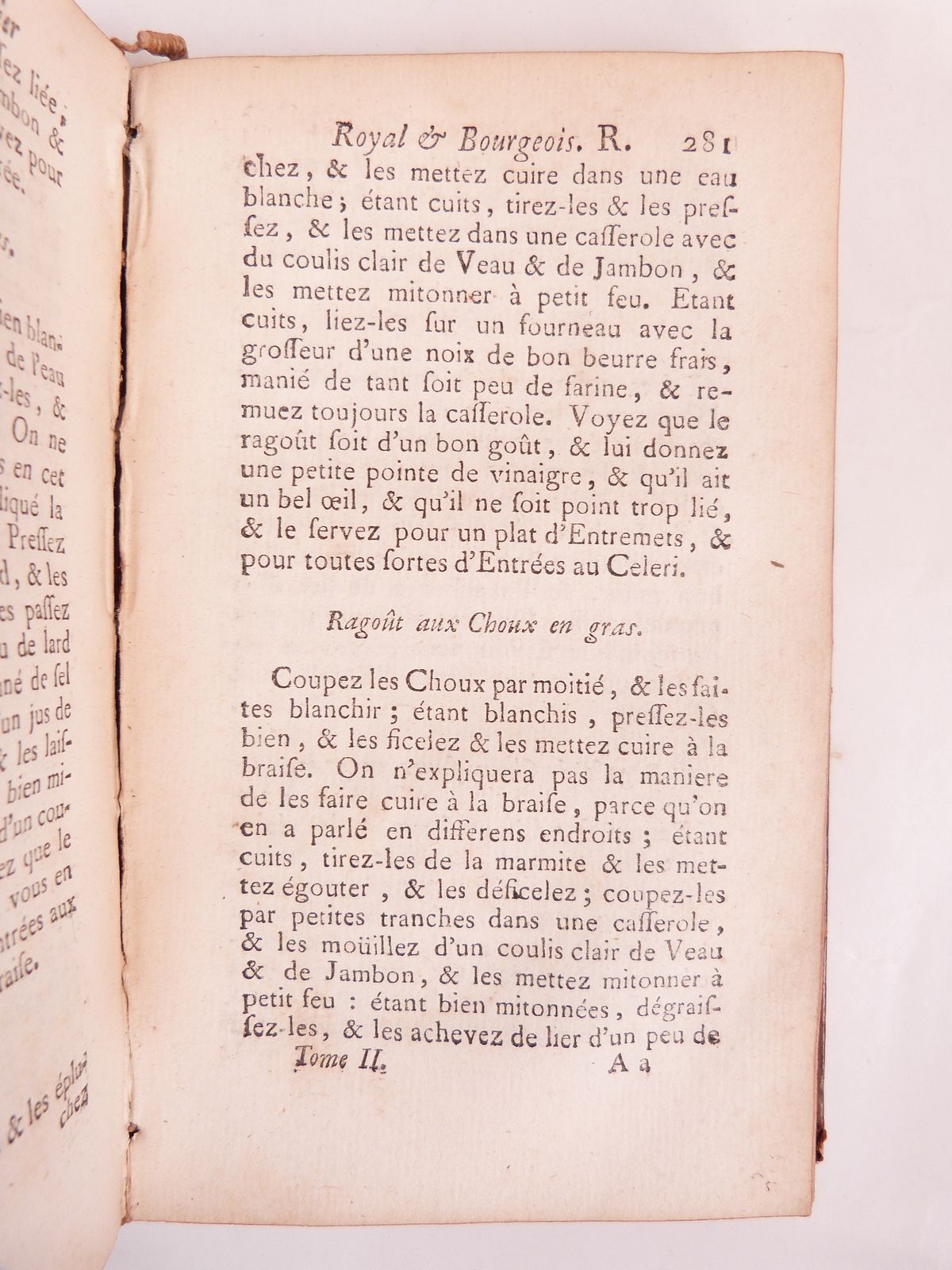Le nouveau cuisinier royal et bourgeois ou cuisinier moderne. Tome II.