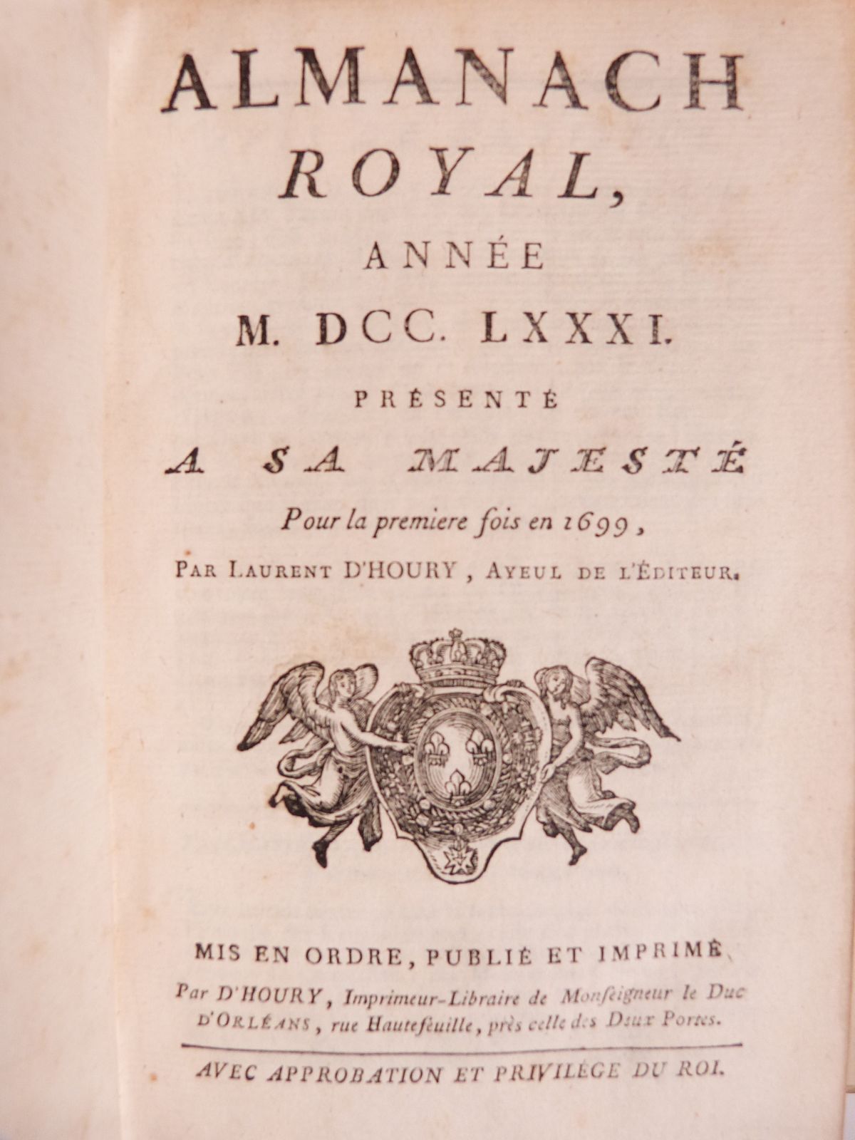 Almanach royal 1781