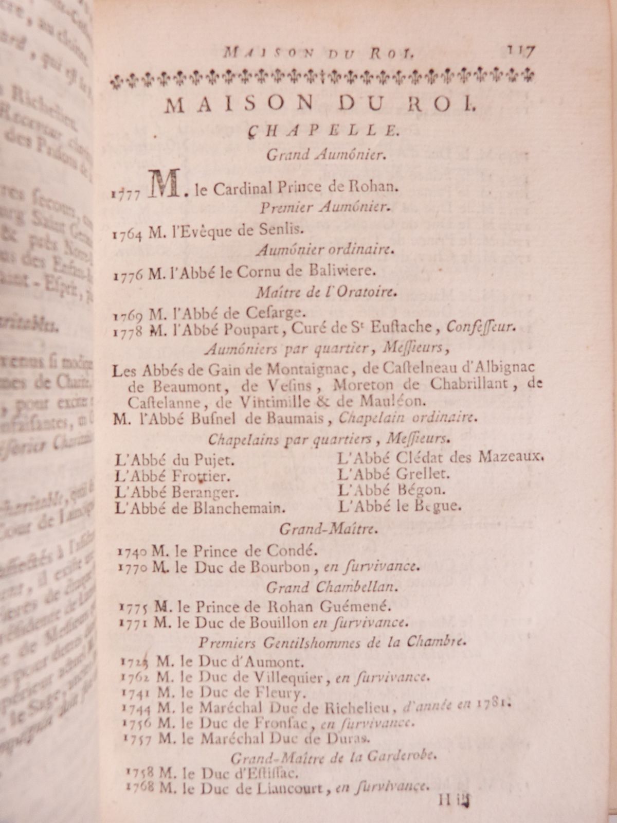 Almanach royal 1781