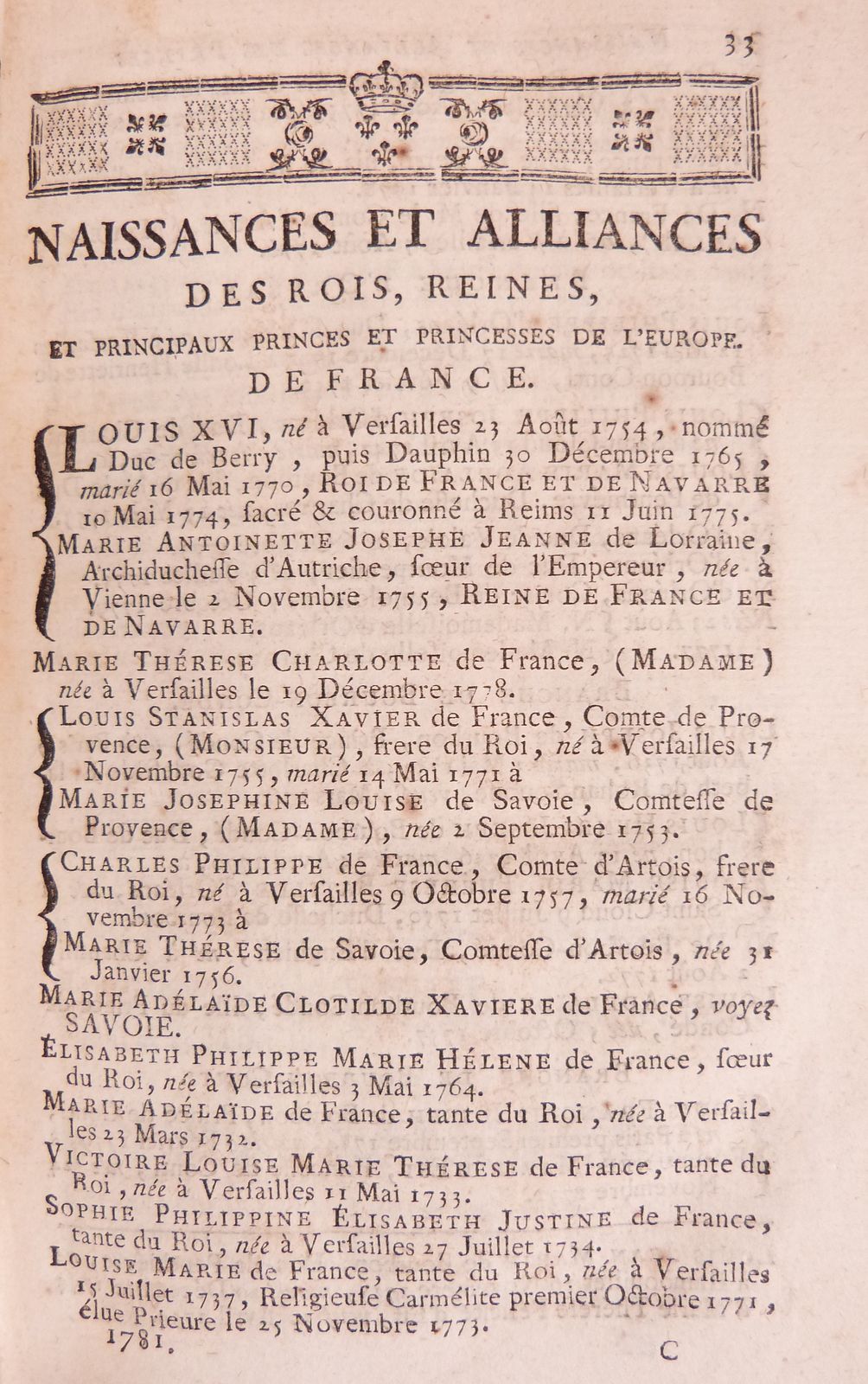 Almanach royal 1781