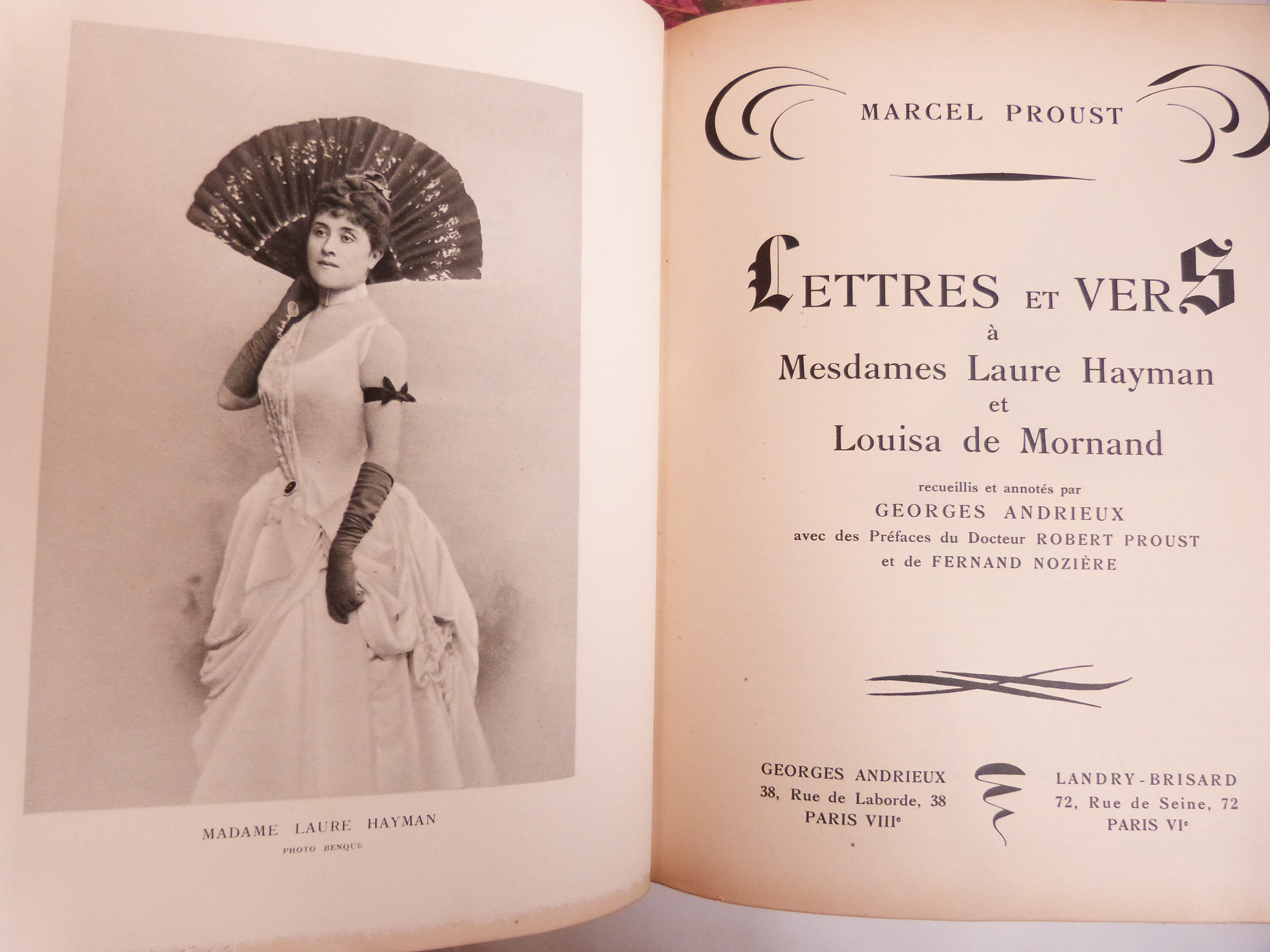 Lettres et Vers à Madame Laure Hayman et Louisa de Mormand
