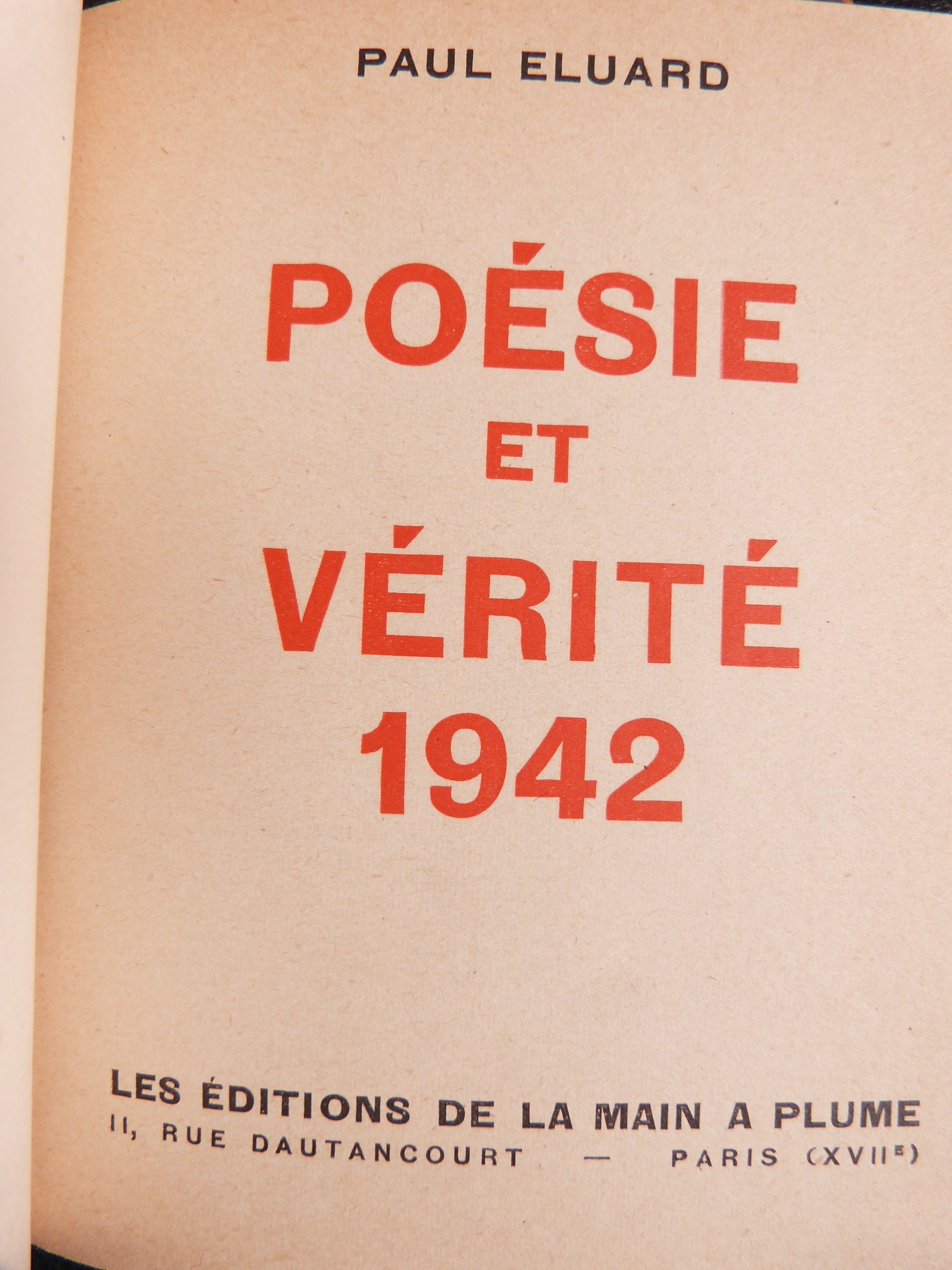 Poésie et vérité 1942