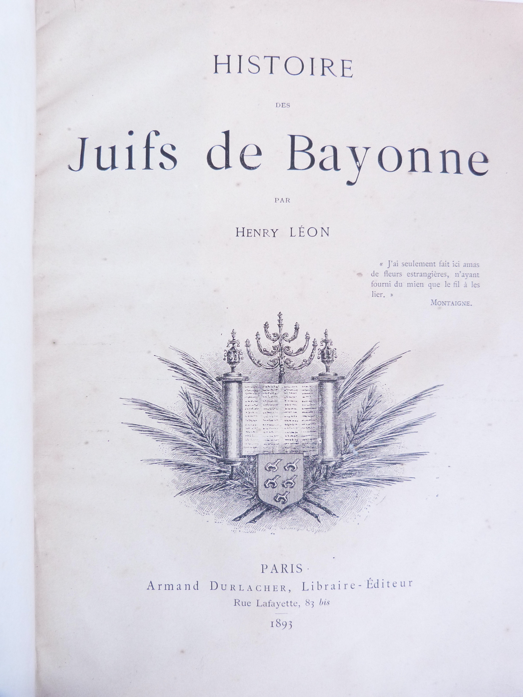 Histoire des Juifs de Bayonne
