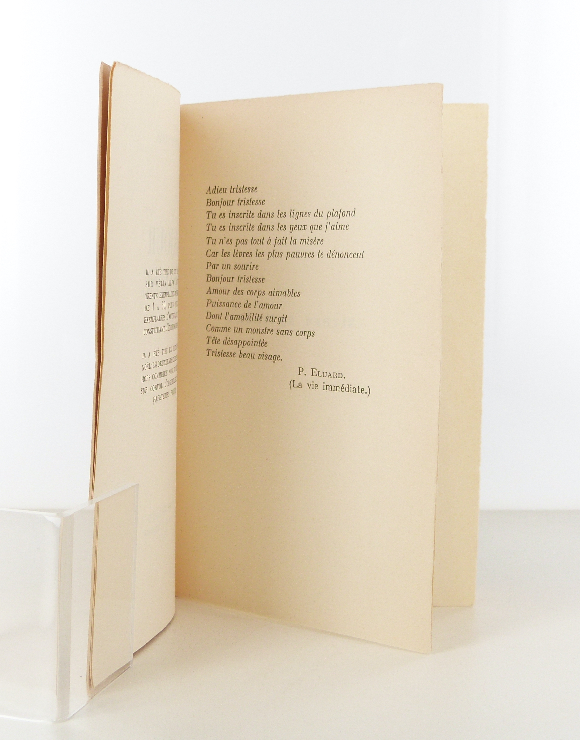 Bonjour Tristesse, Françoise Sagan, papier Corvol